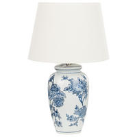 TISCHLAMPE Weiß Beluso - Blau/Weiß, Keramik (32/32/54cm) - Beliani