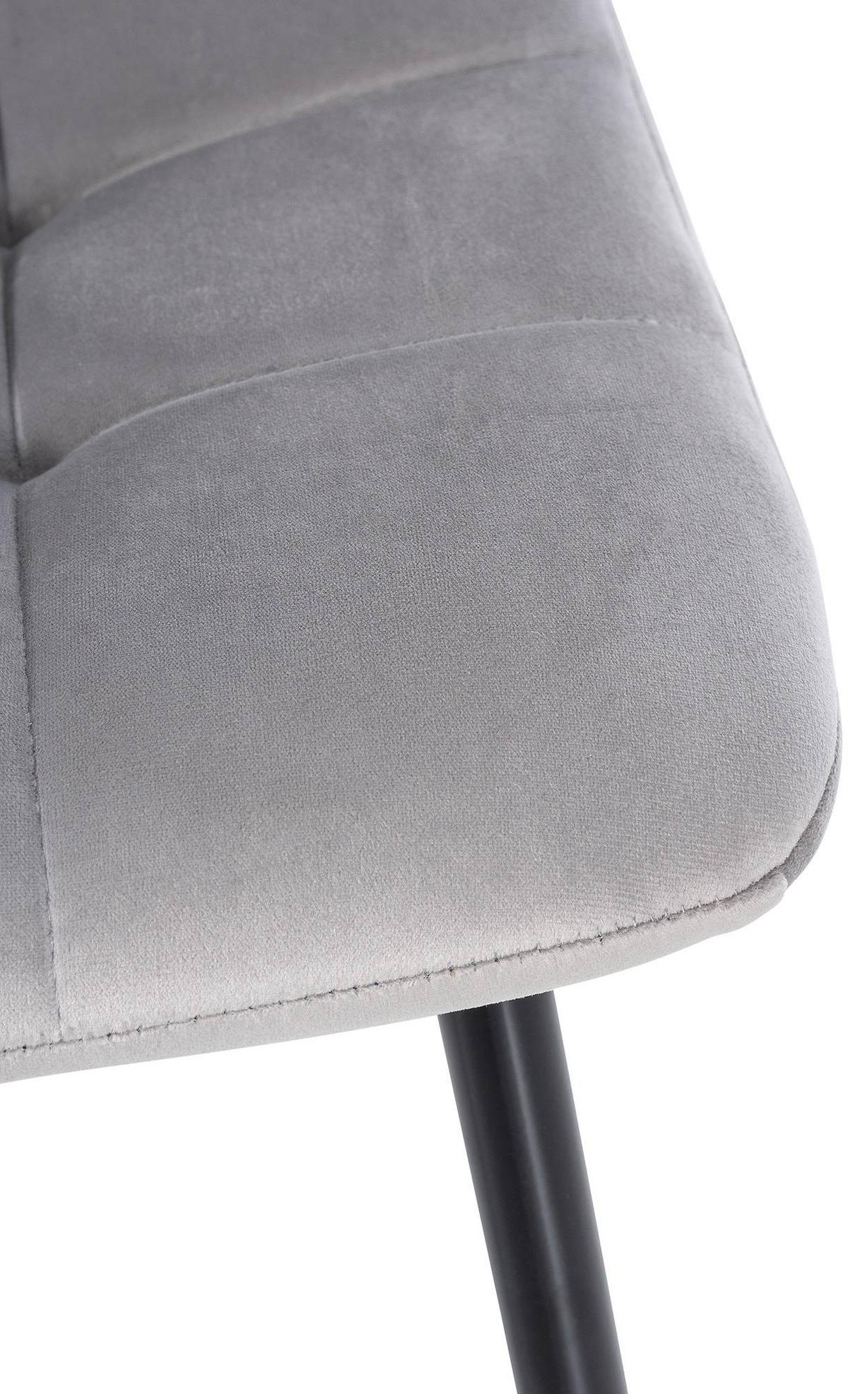 STUHL Samt Grau - Grau, Textil/Metall (45/84/55cm) - CLP