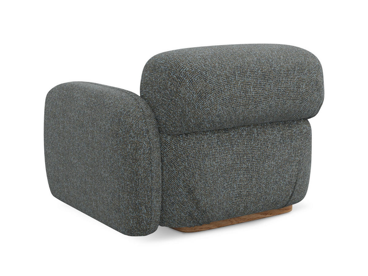 SOFAELEMENT Rechts Strukturstoff Stoff Grau - Dunkelgrau/Braun, Holz/Textil (95/73/95cm) - Makamii