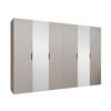 DREHTÜRENSCHRANK Malaga 300 mit Frontspiegel - Kaschmir, Holzwerkstoff (300/202/52cm) - MIRJAN24