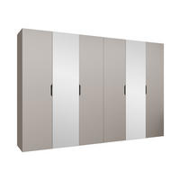 DREHTÜRENSCHRANK Malaga 300 mit Frontspiegel - Kaschmir, Holzwerkstoff (300/202/52cm) - MIRJAN24