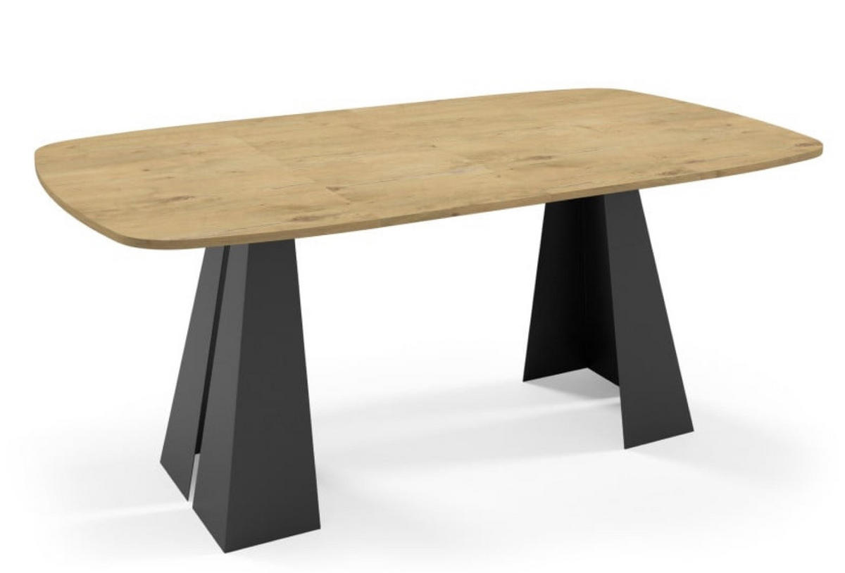 TISCH Schwarz Figo Ausziehbar - Schwarz, Holzwerkstoff (100/100/76cm) - Sepro Meble