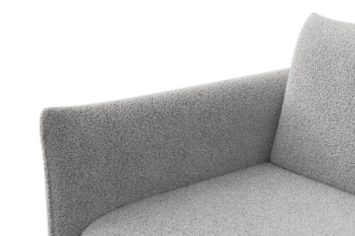 ECKSOFA TAUER 3-Sitzer RECHTS, Bouclé-Stoff hellgrau - Schwarz/Grau, Holz/Textil (206/173cm) - Courtois Laville