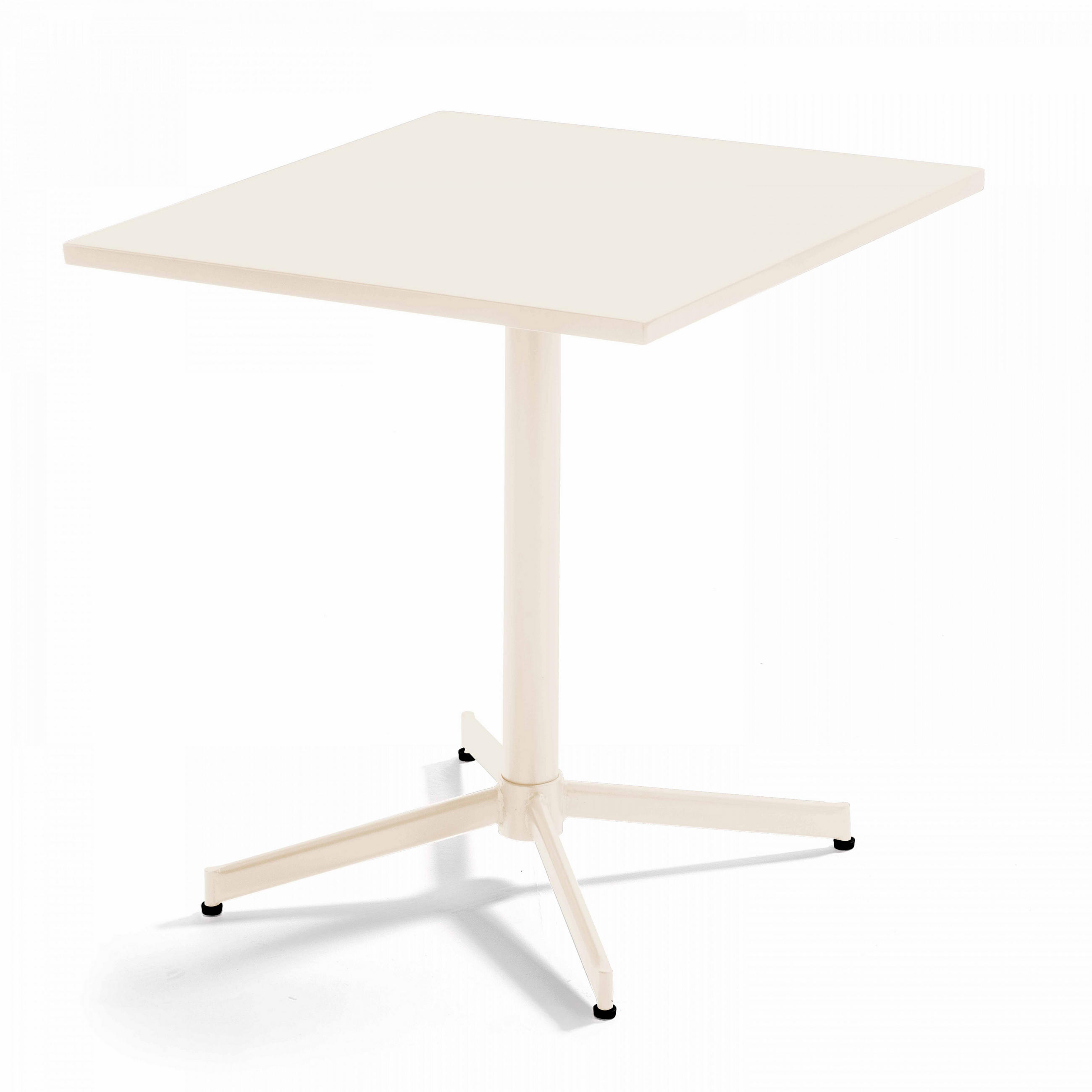 GARTENTISCH , klappbar, Elfenbeinfarbe - Creme, Metall (70/70/72cm) - Oviala