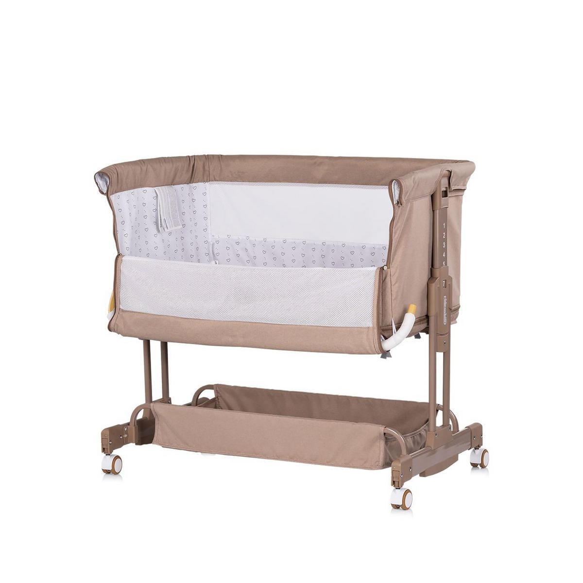 BEISTELLBETT Zen 2 in 1 beige Babybett Schaukelfunktion 7 Höhen Moskitonetz - Beige, Metall (46/81cm) - Chipolino
