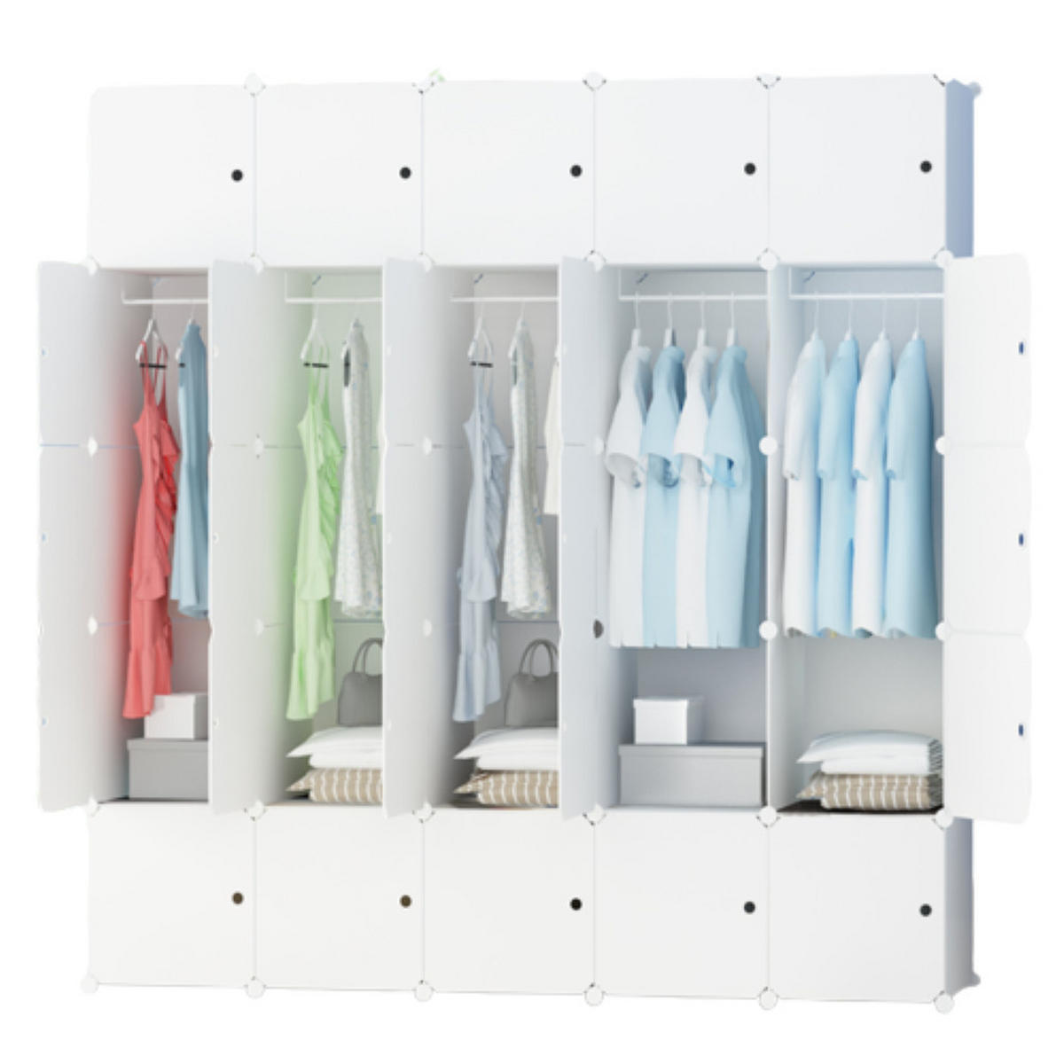 KLEIDERSCHRANK, weiß 183/183/47 cm - Weiß, Kunststoff (183/183/47cm) - Rexo
