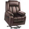 FERNSEHSESSEL mit Aufstehhilfe Relaxsessel mit Liegefunktion, Vibrationsmassage - Schwarz/Braun, Textil/Metall (88/106/95cm) - HOMCOM
