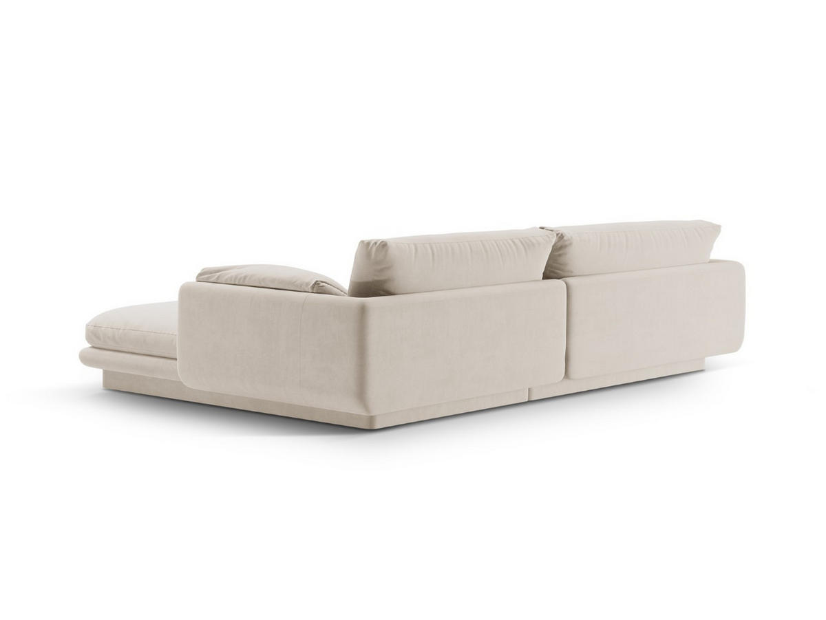 ECKSOFA links Torino aus Samt ecru 4 Sitzplätze - Ecru, Textil (170/250cm) - Micadoni