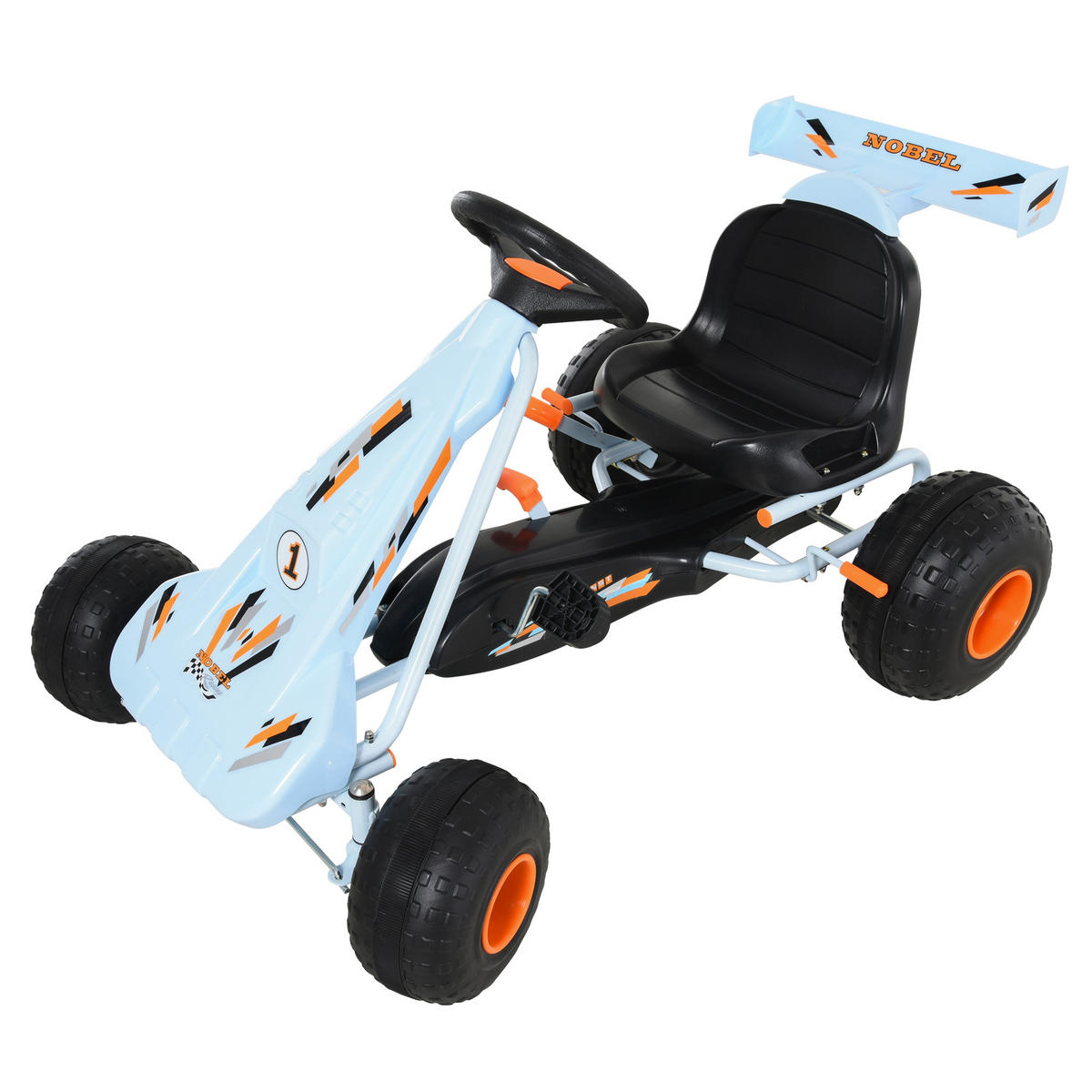 GOKART DE-06081 mit Handbremse und verstellbarem Sitz Hellblau - Hellblau, Kunststoff/Metall (97/66/59cm) - ComfortXL
