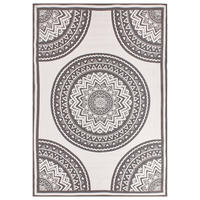 VENKOVNÍ KOBEREC Šedý 160/230 cm Nellore - tmavě šedá/béžová, plast (160/230cm) - Beliani