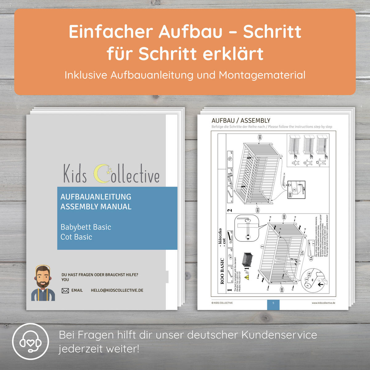 BABYBETT 70x140 cm in Natur-Weiß - Naturfarben/Weiß, Holz (70/140cm) - Kids Collective