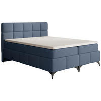 BOXBETT Solido mit Bettkasten 160x200 cm blau - Blau/Schwarz, Textil/Metall (160/200cm) - Beautysofa