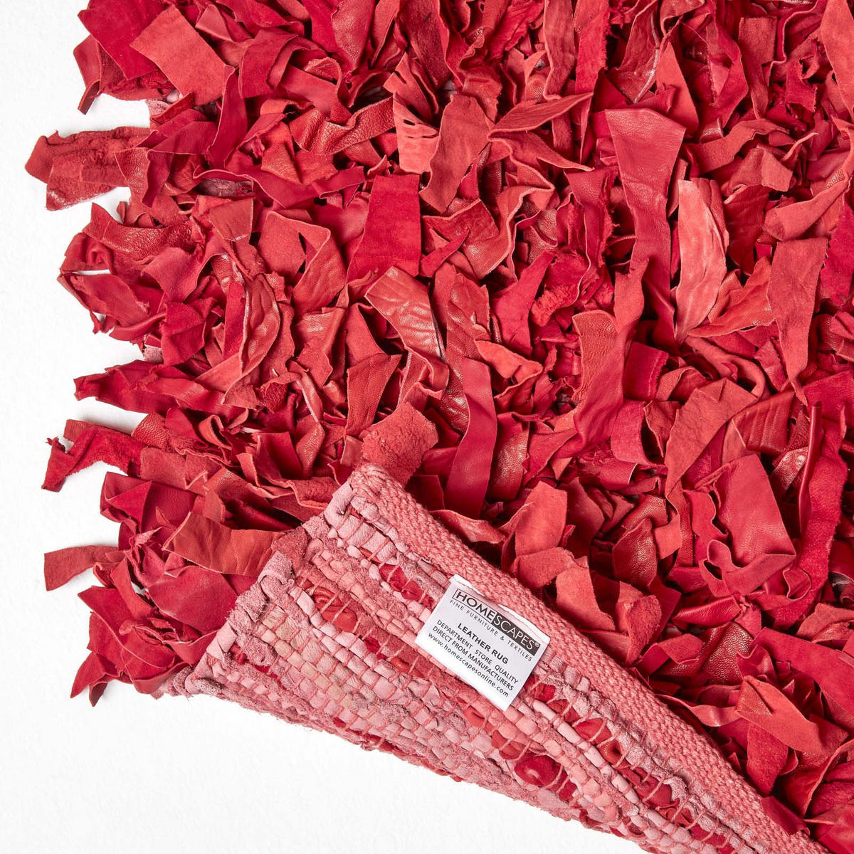 SHAGGY-TEPPICH Dallas 120/180 cm - Rot, Leder (120/180cm) - Homescapes
