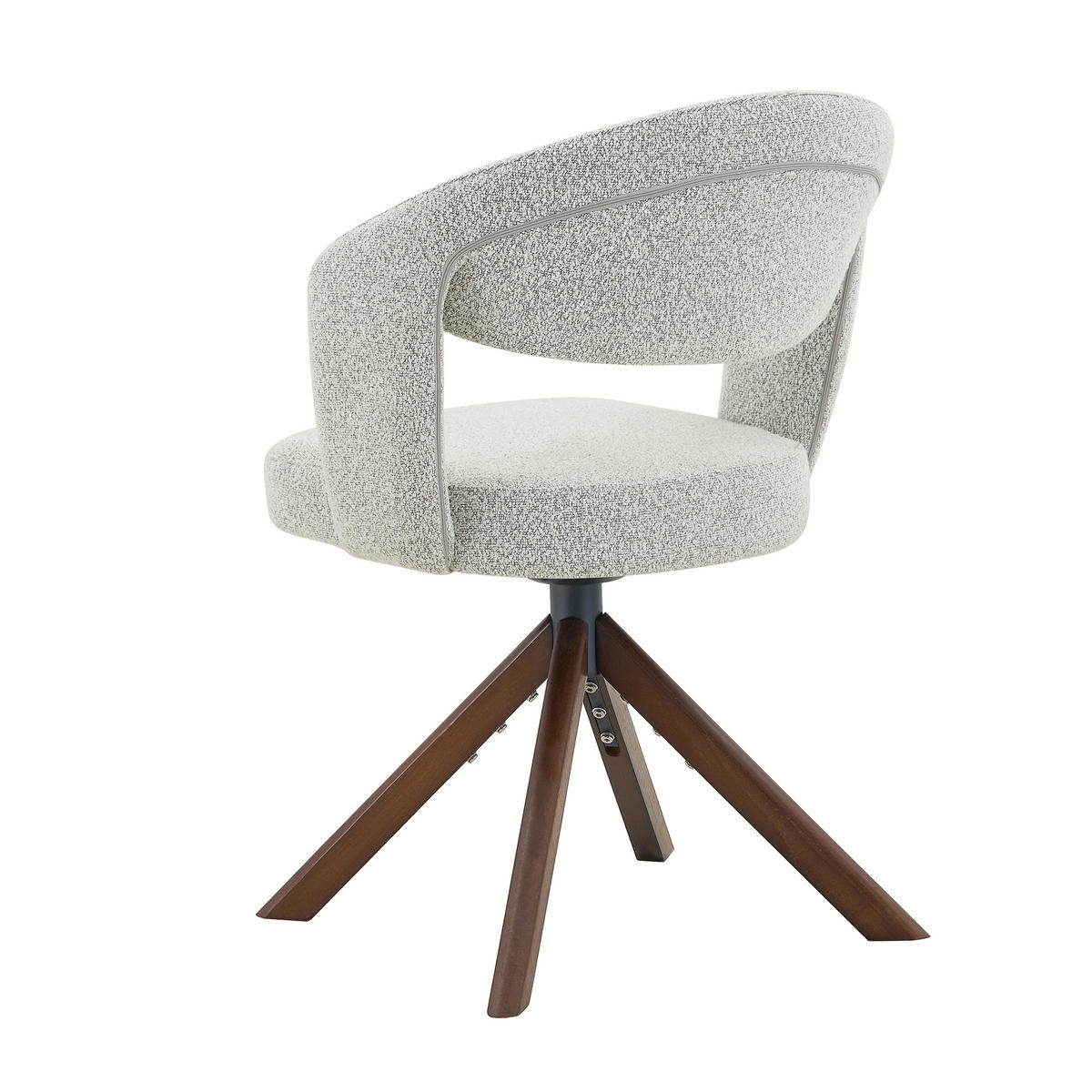 ESSZIMMERSTÜHLE 2er-Set Drehbar Cord Massivholz Retro-Stil - Hellgrau, Textil (47/81.5/47.5cm) - Urban Meuble