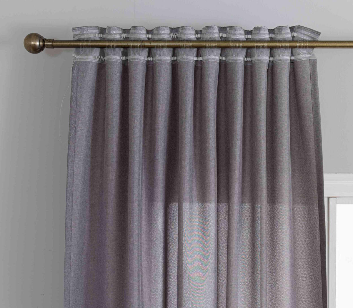GARDINE Wellenvorhang Wien 245x145 cm Grau - Grau, Textil (145/245cm) - Gardinenbox
