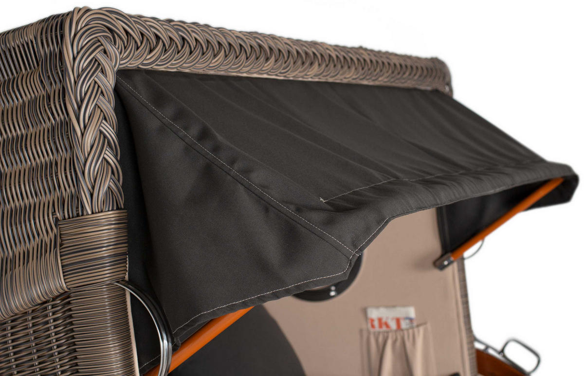 STRANDKORB XXL Düne Grande 2,5 Sitzer - Anthrazit/Schwarz, Metall (142/170/95cm) - Mr. Deko