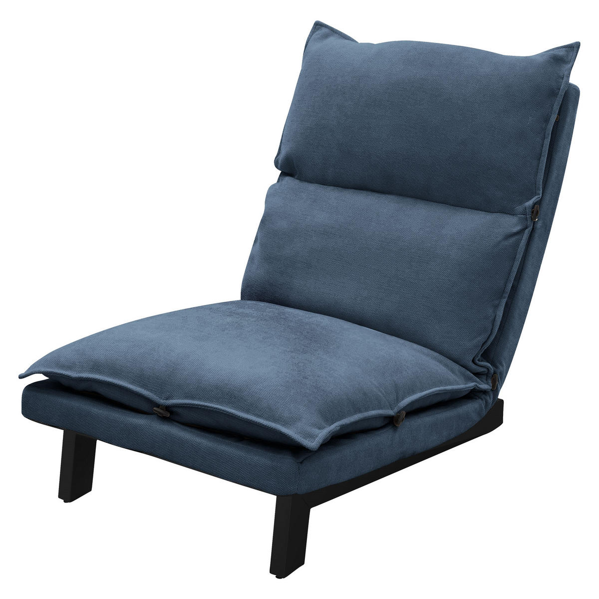 BODENSTUHL Blau - Blau/Schwarz, Textil/Metall (59/73.5/96cm) - ML-DESIGN