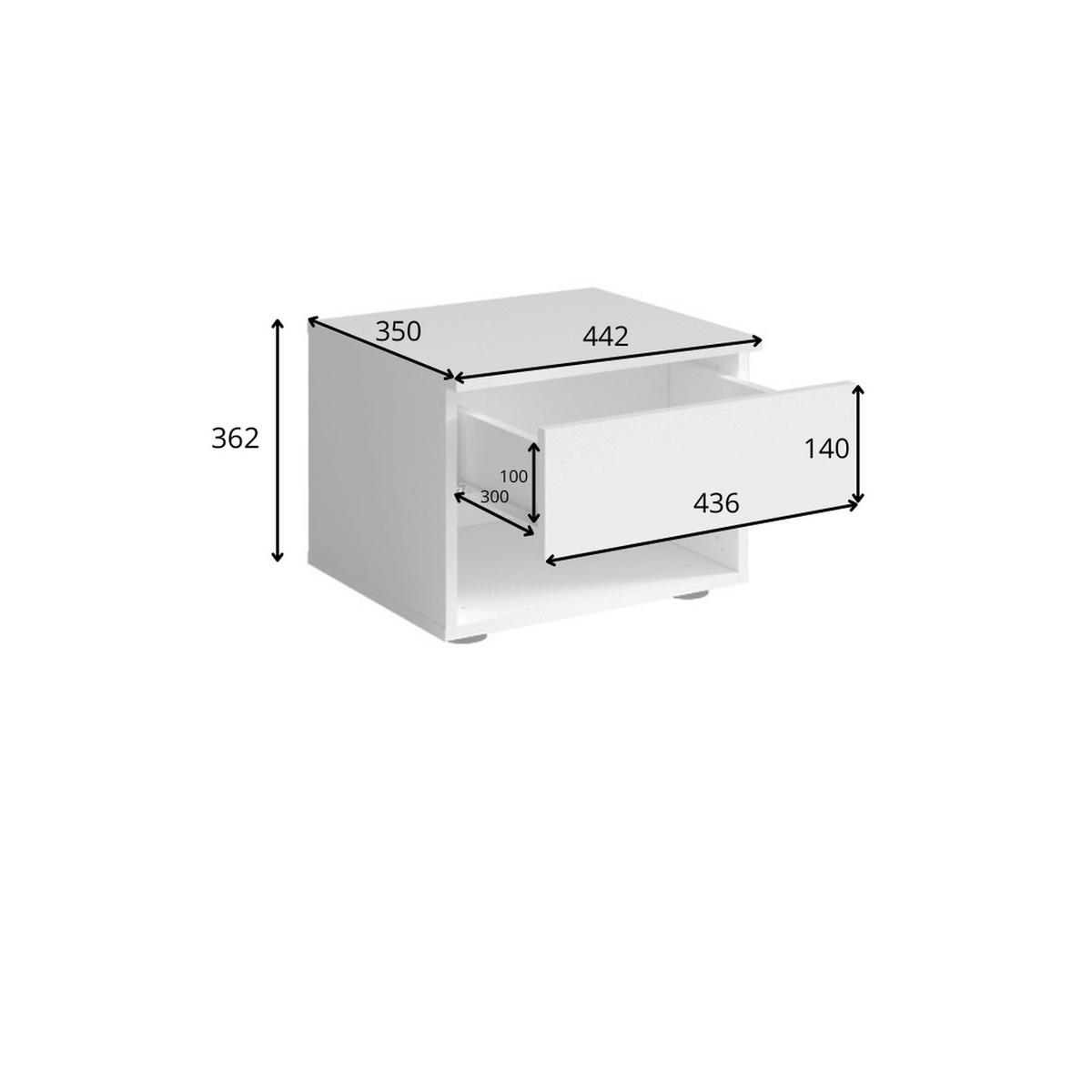 NACHTTISCH Graphit 44/36/35 - Graphitfarben, Holzwerkstoff (44/36/35cm) - RAUMHIRSCH FURNITURE