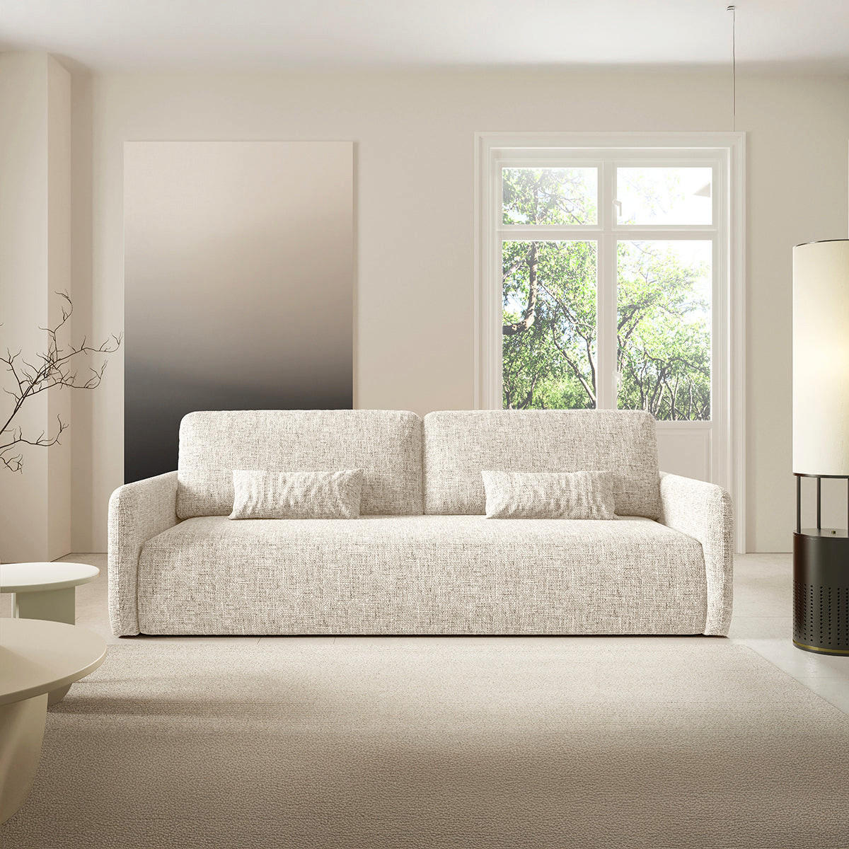 SOFA Lazare 3 Sitzplätze Weiß - Weiß, Holz (217/86/102cm) - Petits-meubles