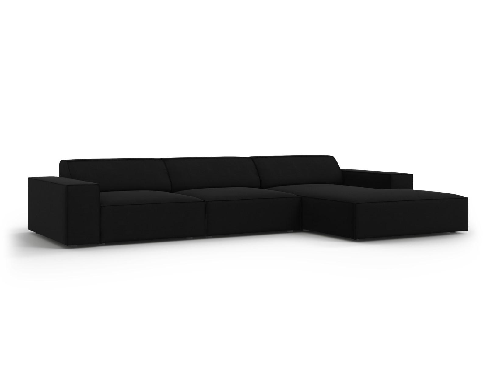 ECKSOFA rechts Jodie aus Samt schwarz 4 Sitzplätze - Schwarz, Textil (166/284cm) - Micadoni