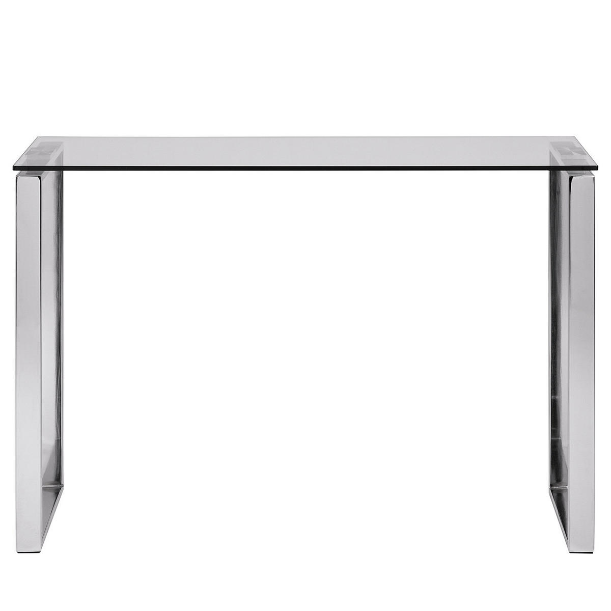 KONSOLENTISCH - Glas / Metall - Chromfarben, Glas/Metall (40/110/76cm) - home24