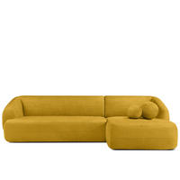 ECKSOFA RECHTS VIRA, Gelb, Chenille - Gelb/Schwarz, Holz/Holzwerkstoff (300/160cm) - KONSIMO®