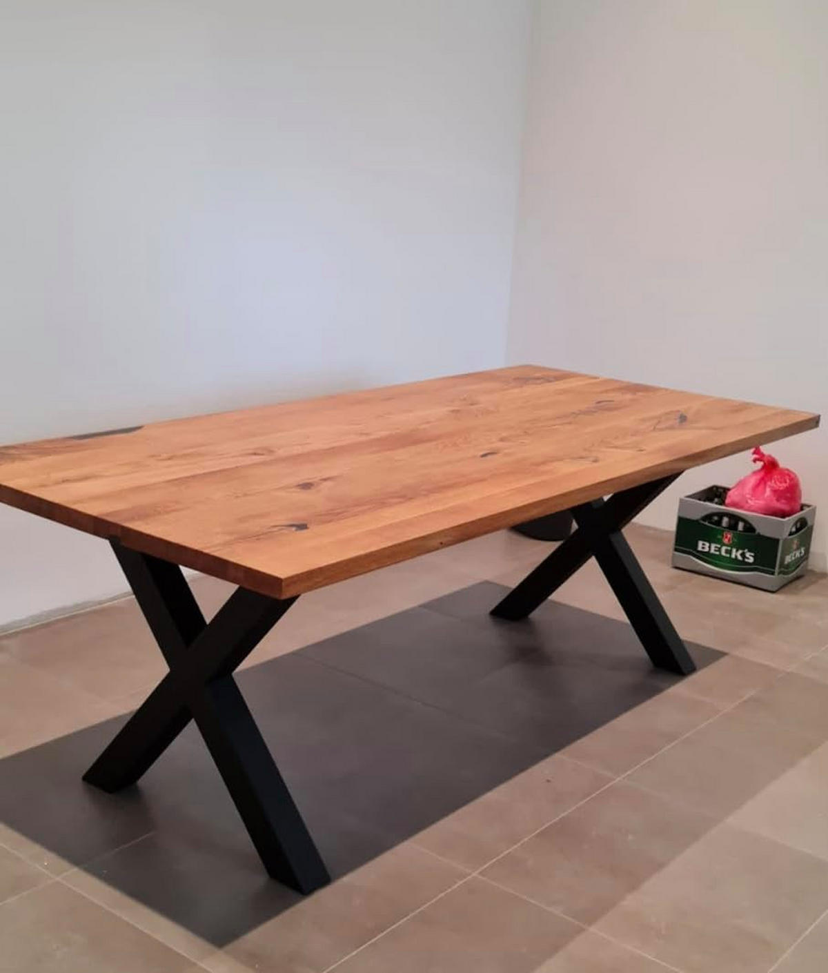TISCHBEINE Loft 8 × 45 cm Schwarz - Schwarz, Holz (8/45/8cm) - Design Möbel
