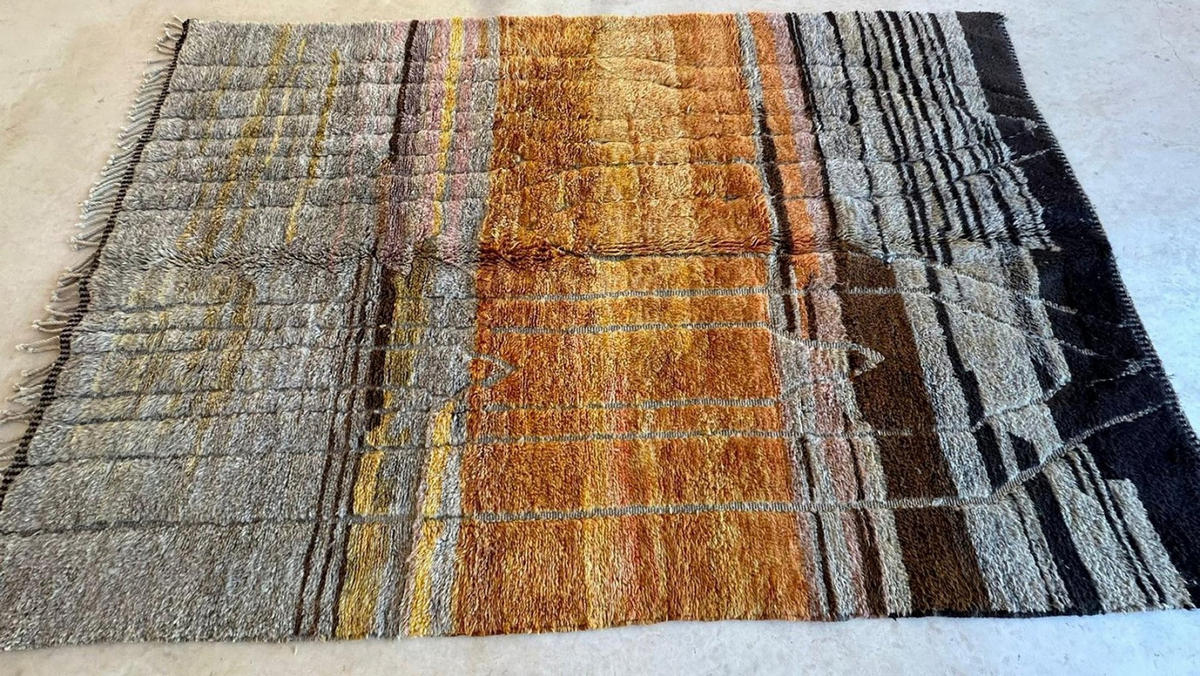 BERBERTEPPICH aus Marokko aus Wolle 250x 350 cm - Orange, Naturmaterialien (250/350cm) - AFK Living
