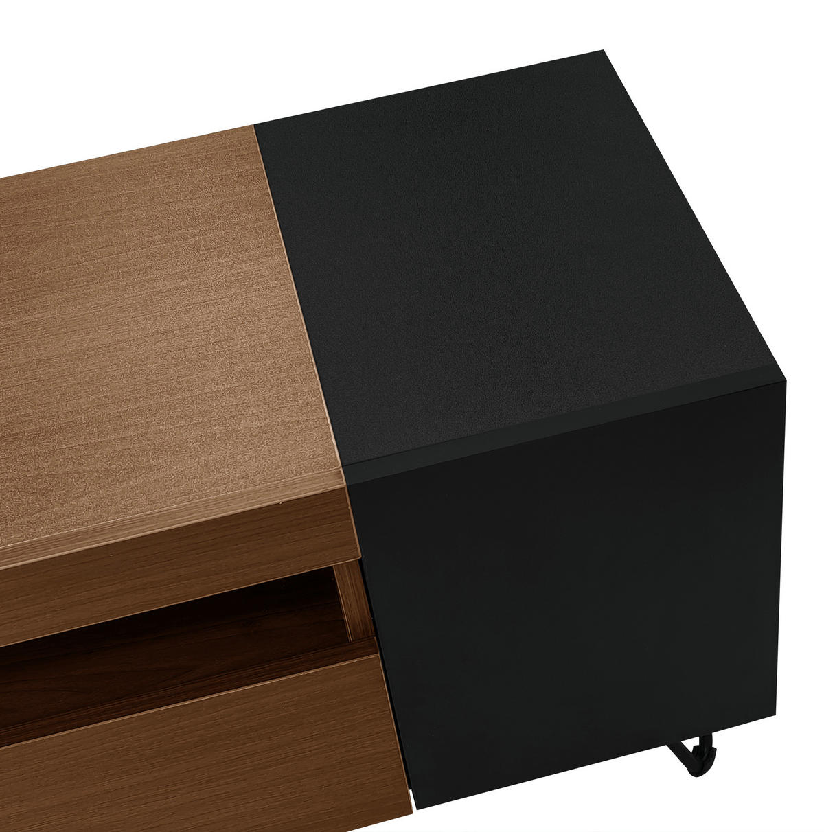 LOWBOARD 180/36/43 cm Schwarz/Holzoptik aus MDF und Spanplatte mit Stauraum - Schwarz, Holzwerkstoff (36/43/180cm) - OKMYHOME