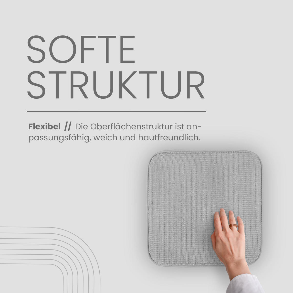 SITZKISSEN 38x38 cm Hellgrau 2er-Pack - Hellgrau, Kunststoff (38/38cm)