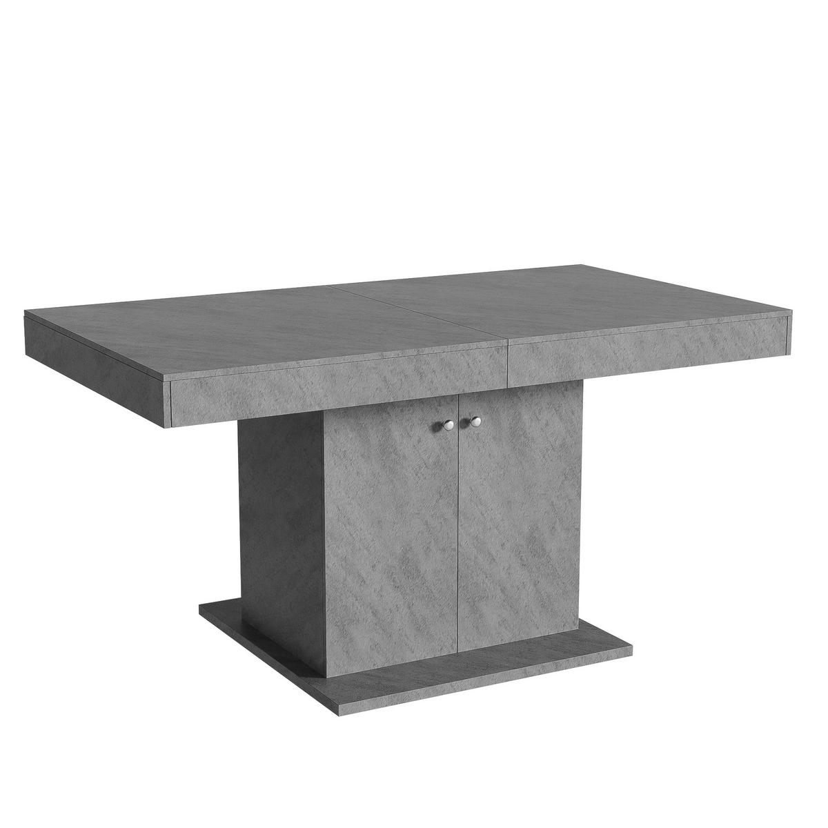 ESSTISCH 180/80/76cm grau mit Stauraum aus Spanplatte - Grau, Holzwerkstoff (180/80/76cm) - OKWISH