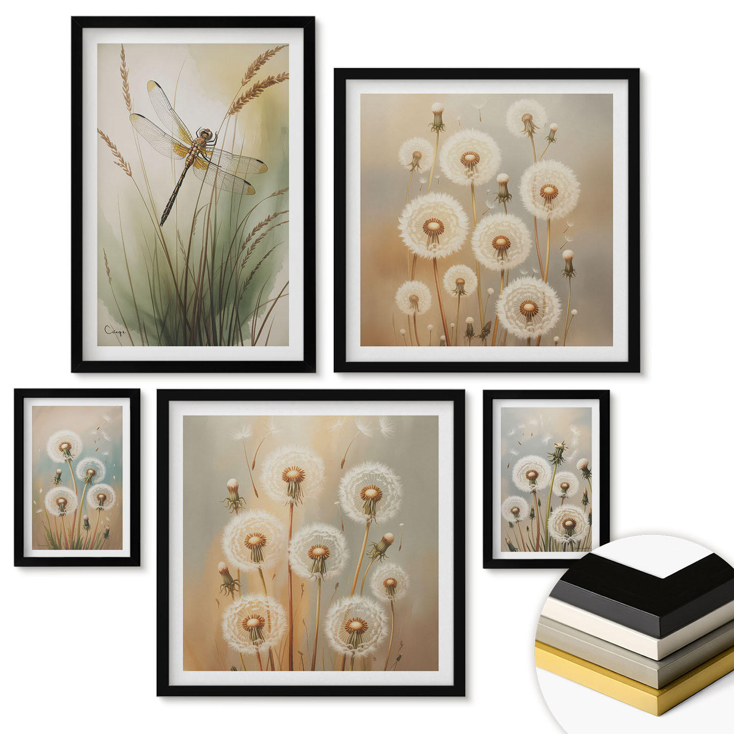 ArtPrintCave Wandbilder Schwarz 40x60 cm
