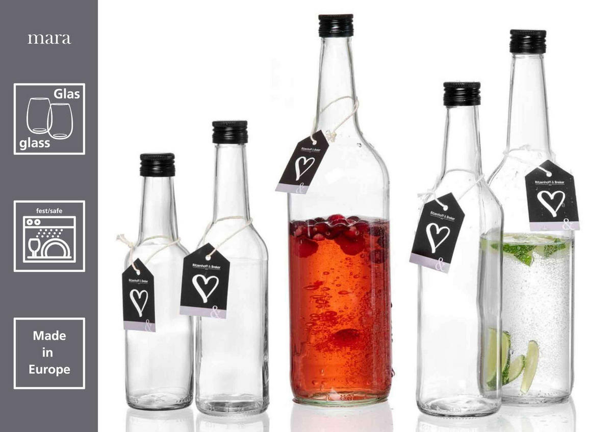 FLASCHEN-SET Mara transparent 5er Set - Transparent, Glas (2/2/2cm) - Ritzenhoff Breker