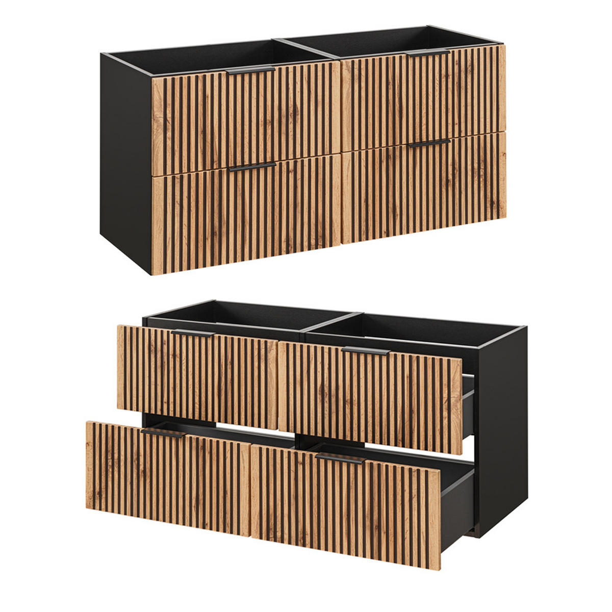 BADMÖBEL-SET 3-TLG. Xanten-56 - Braun, Holzwerkstoff (121/200/46cm) - Lomado