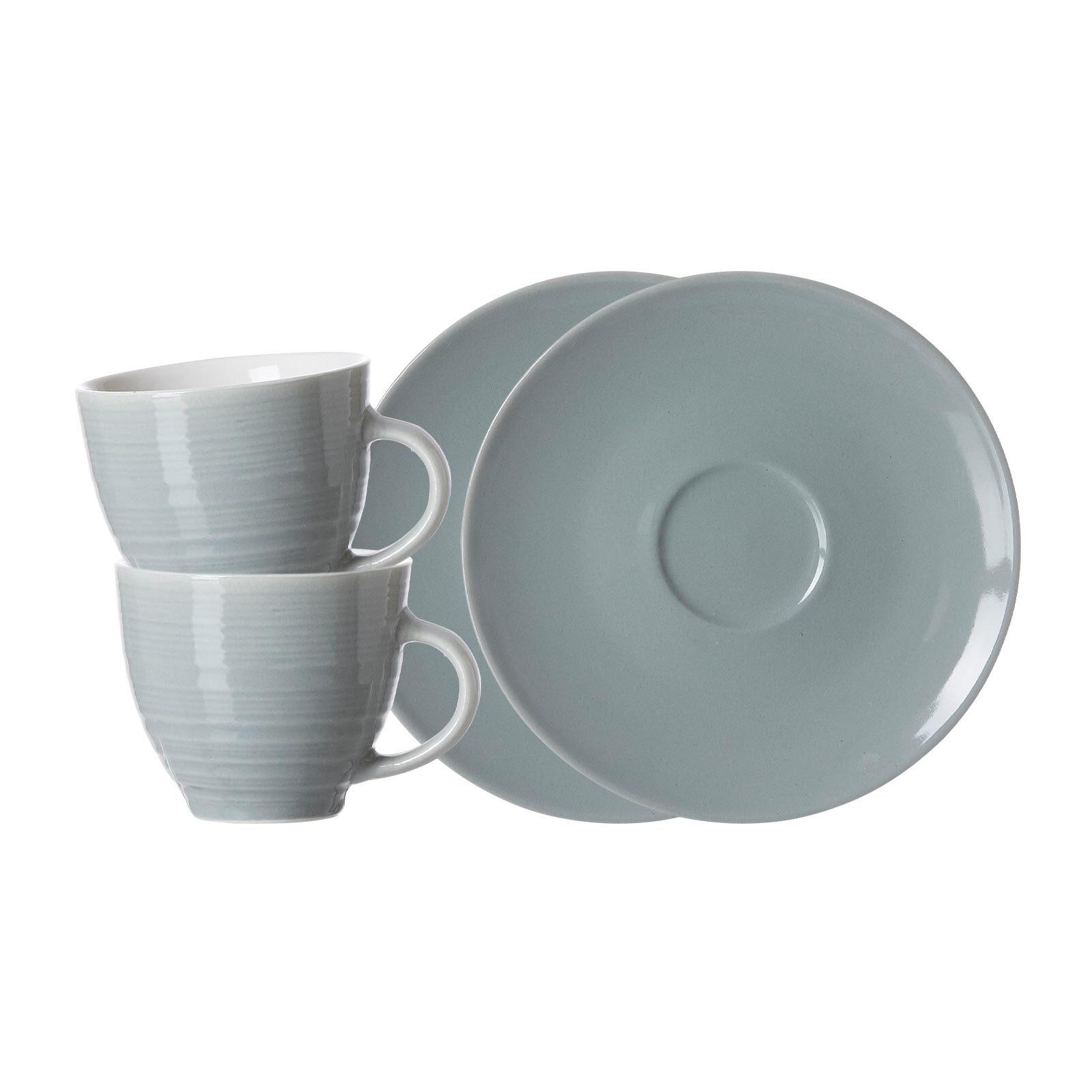 ESPRESSOTASSEN MIT UNTERTASSEN Suomi Blau 90 ml 2er Set - Blau, Keramik (0.09L) - Ritzenhoff Breker