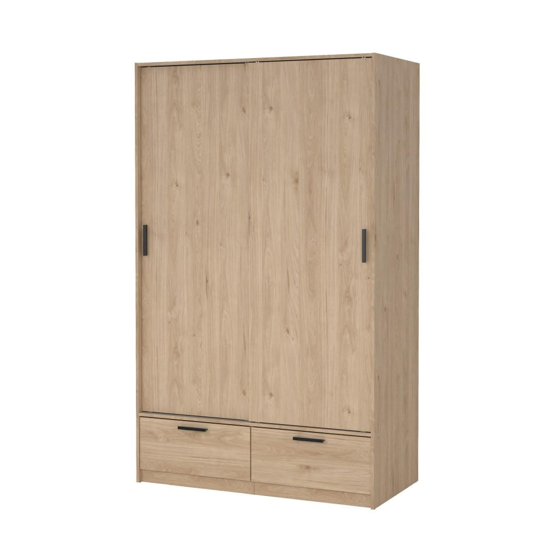 KLEIDERSCHRANK, Line, Nussbaum, Holzwerkstoff / Metall / Kunststoff, 122 x 61 x 201 cm - Nussbaumfarben, Holzwerkstoff/Metall (122/201/61cm) - ebuy24