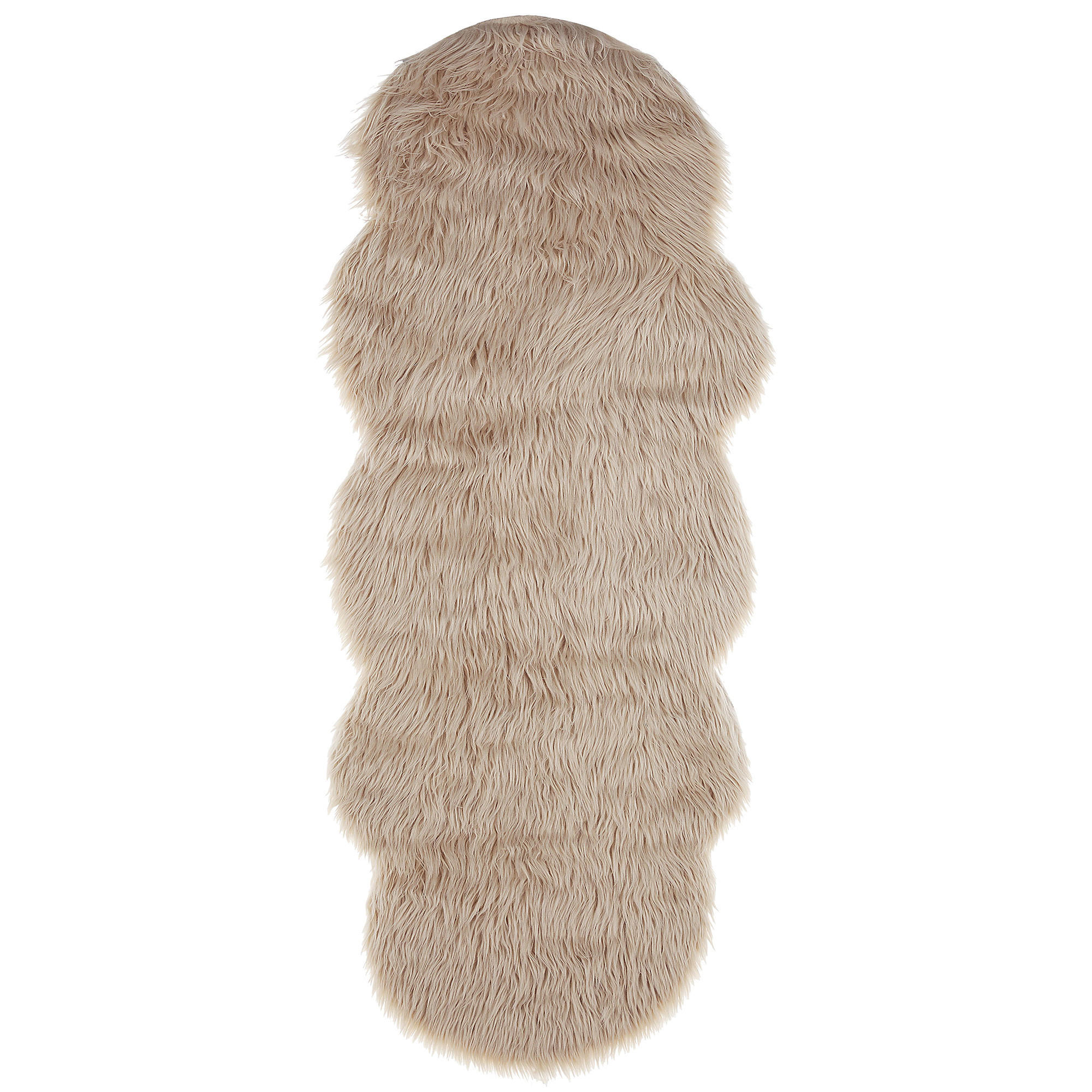 KUNSTSCHAFFELL-TEPPICH Mamungari 180/60 cm - Beige, Kunststoff (60/180cm) - Beliani