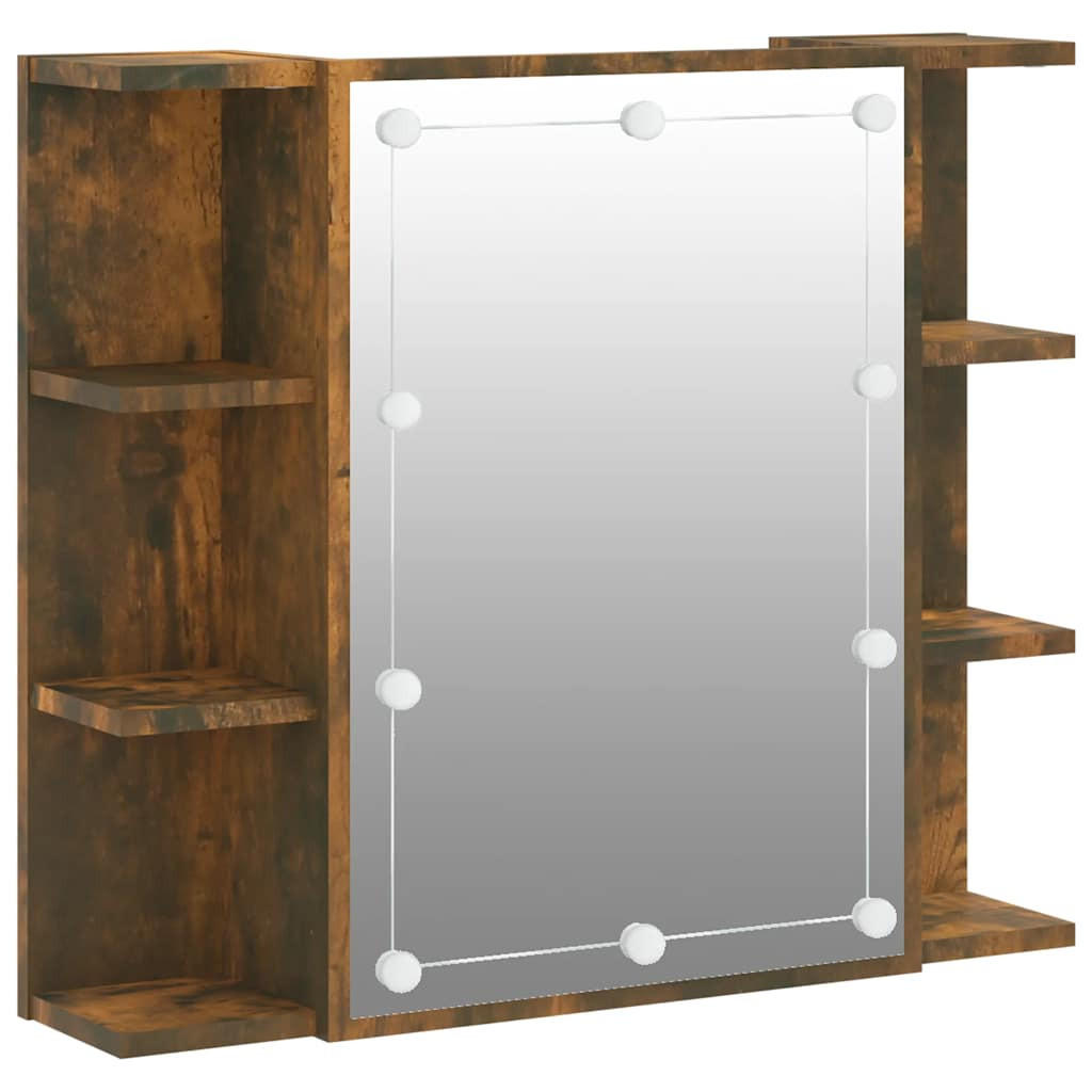 vidaXL Spiegelschrank Sonoma Eiche, Dunkelbraun 60x70x16.5 cm