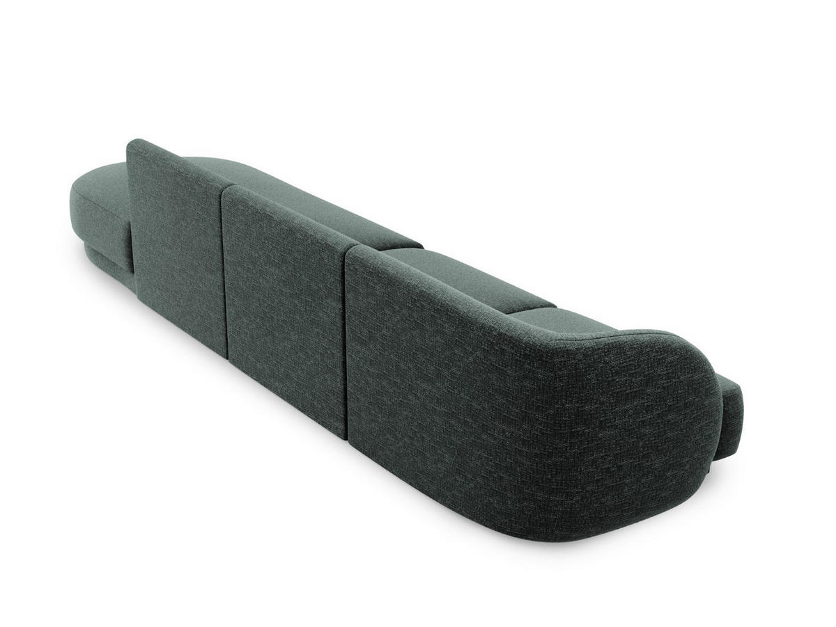 RECHTES-SOFA Miley aus Chenille-Stoff petrol 4 Sitzplätze - Petrol, Textil (90/70/323cm) - Micadoni