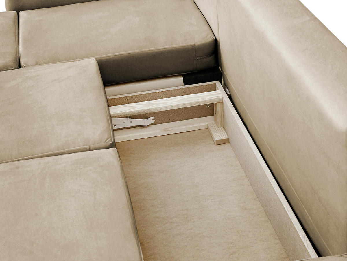 ECKSOFA Venice, Seite: Links - Blau/Schwarz, Holz/Textil (225/172cm) - MIRJAN24