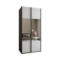 SCHWEBETÜRENSCHRANK 245,5/100/64 2-türig - Schwarz/Weiß, Holz/Metall (100/245/64cm) - Abiks Möbel