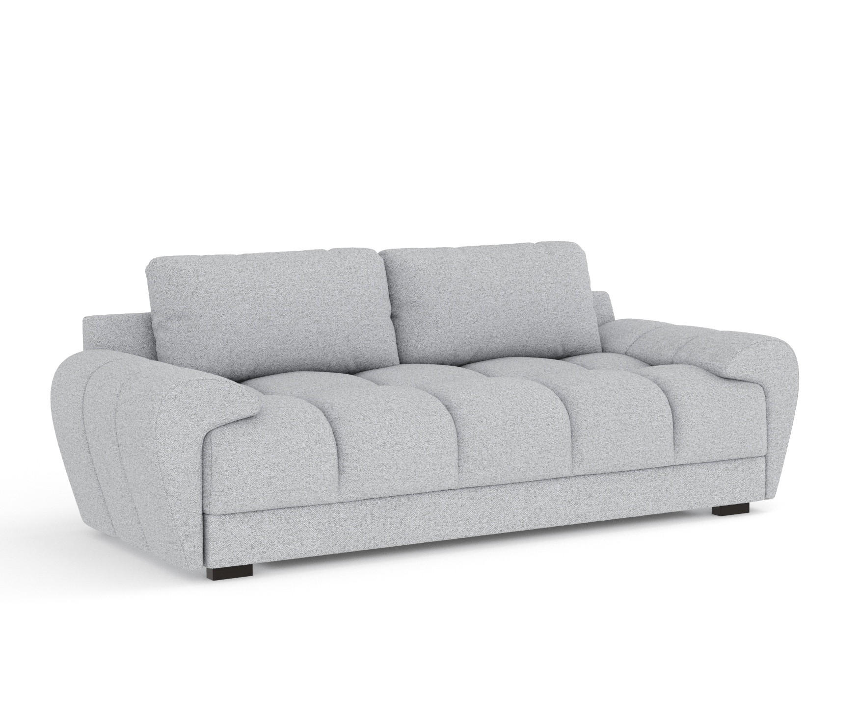 3-SITZER SOFA Peebles Hellgrau Webstoff - Hellgrau/Schwarz, Holz/Holzwerkstoff (244/90/101cm) - Maison de Reve