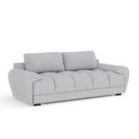 3-SITZER SOFA Peebles Hellgrau Webstoff - Hellgrau/Schwarz, Holz/Holzwerkstoff (244/90/101cm) - Maison de Reve
