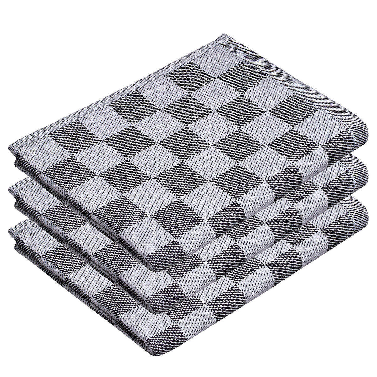KÜCHENTUCH (3er Set) Checker Style - Anthrazit, Textil (50/67cm) - Butlers
