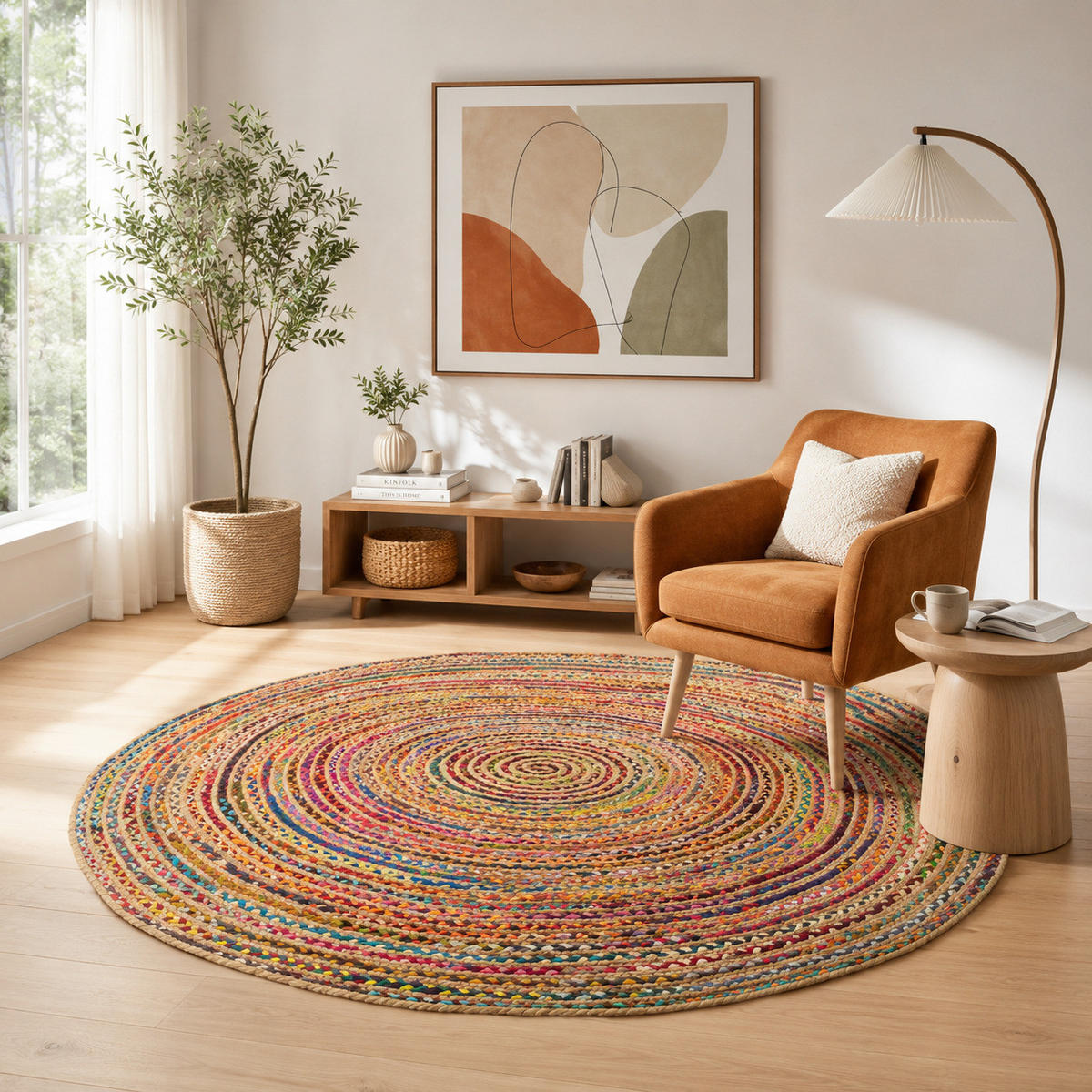 TEPPICH JUTE BAUMWOLLE SALSA - Multicolor, Textil (120/120cm) - Pergamon
