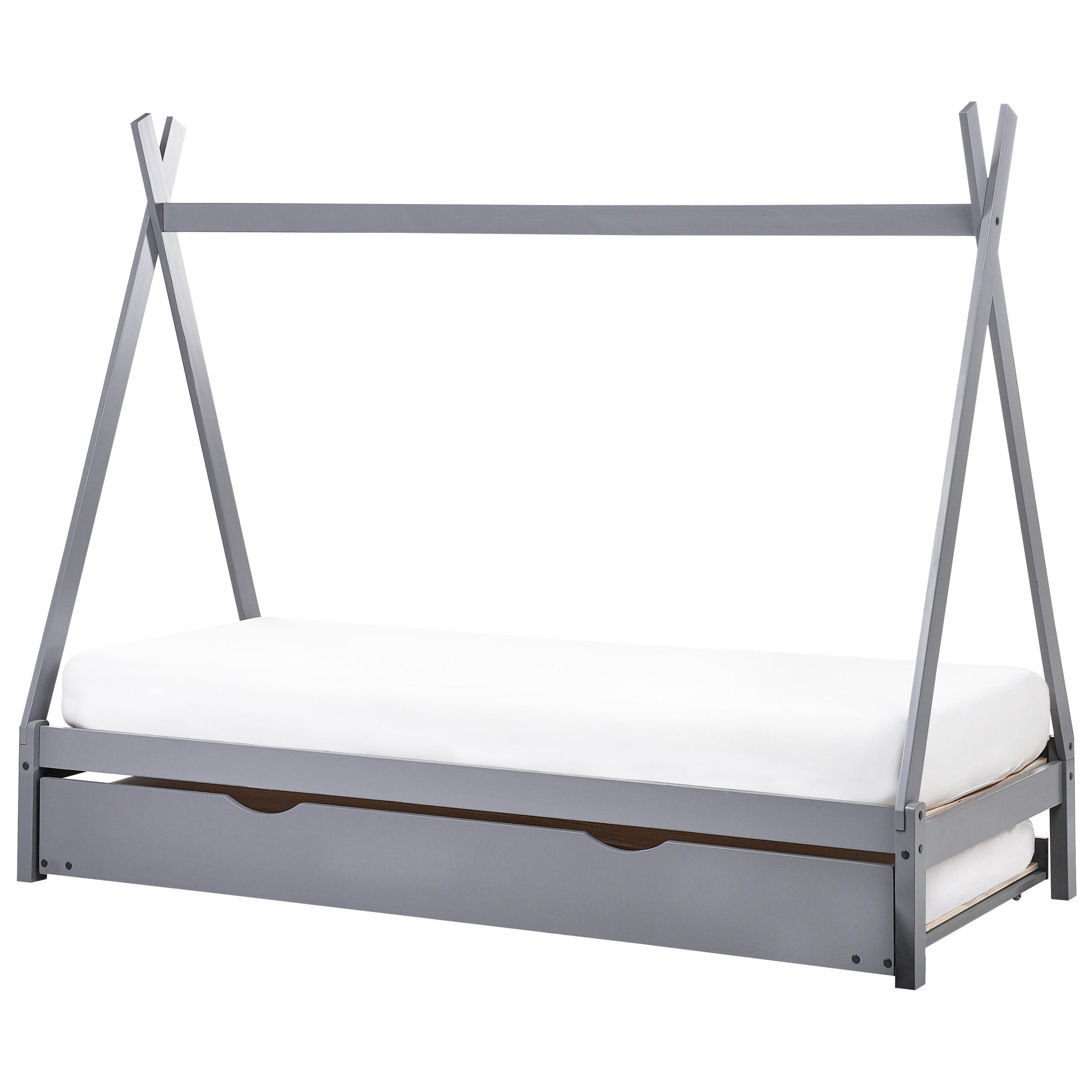 Beliani DĚTSKÁ POSTEL 90x200 cm Šedá Talmontiers