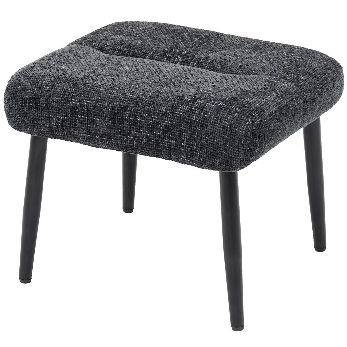 SITZHOCKER DE-07211 mit Chenille-Stoff und Stahlbeinen Dunkelgrau - Dunkelgrau, Textil/Metall (41/38/45cm) - ComfortXL