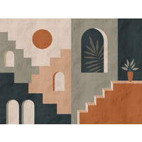 VLIESTAPETE Grün 371/280 cm - Grau/Grün, Textil (371/1cm) - KUNSTLOFT