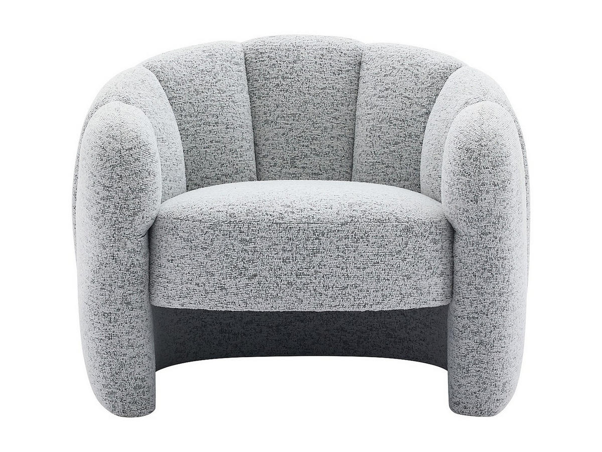 MUSCHELSESSEL - Chenille-Stoff - Grau - DELIPO - Grau, Textil (93/73/76cm) - Vente-Unique