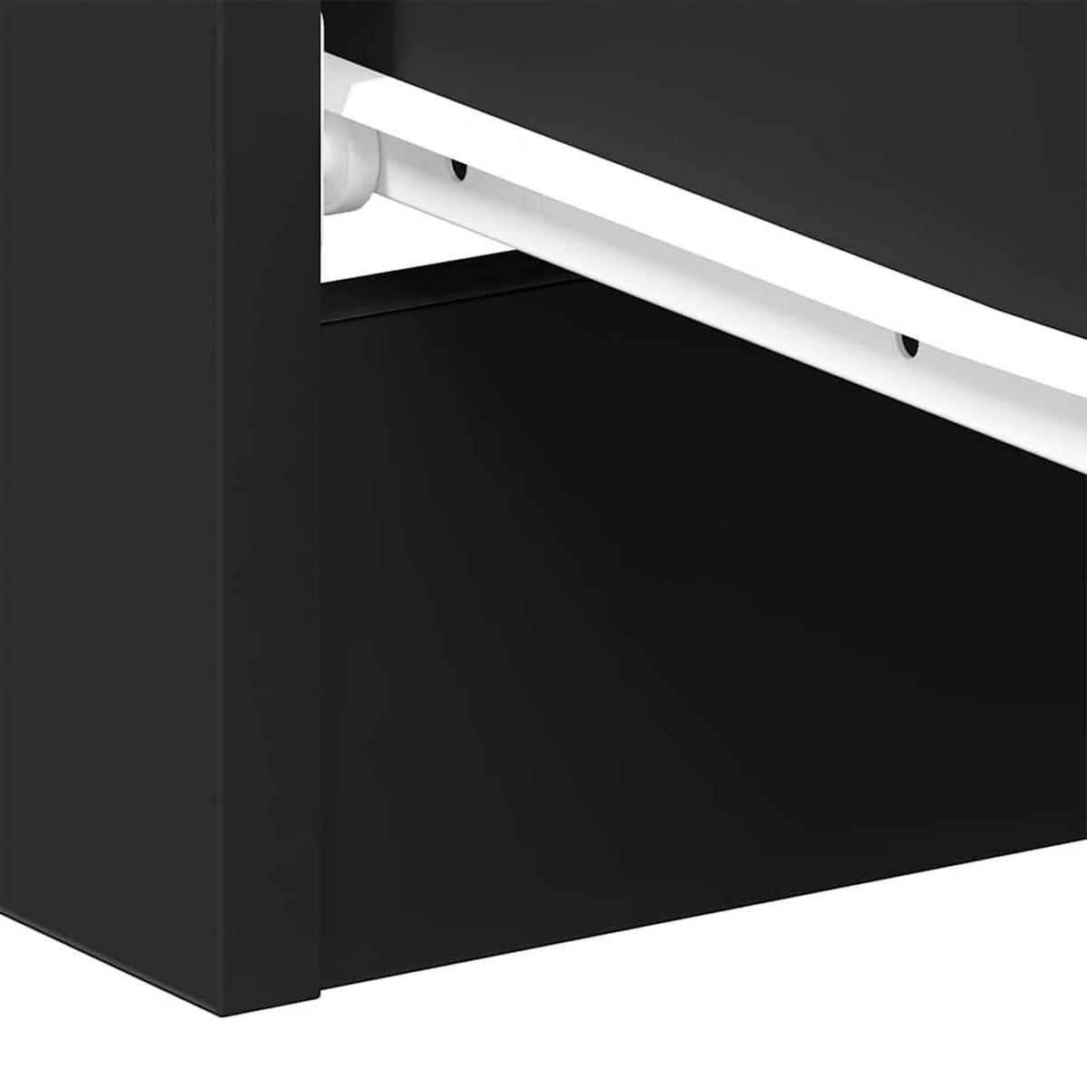 NACHTTISCH 2-teilig mit 3 Schubladen 38/35/56 cm aus Holzwerkstoff in Schwarz - Schwarz, Holz (38/56/35cm) - vidaXL
